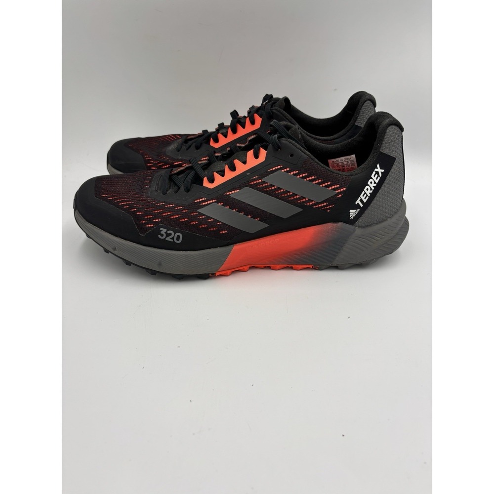 ADIDAS Terrex Agravic Flow 2 Shoes Black & Solar Red Trail Running Mens SZ 11.5